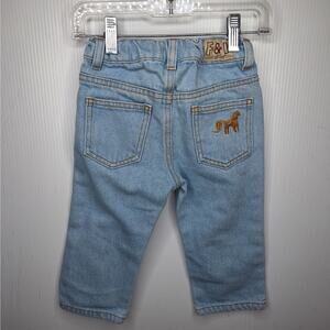 Fin & Vince Light Wash Denim Jeans Toddler Kids 2 / 3 Embroidered Straight Leg